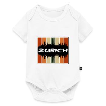 Zurich Suisse Skyline Silhouette Travel Souve - Body à manches courtes Premium Bébé - blanc - Devant