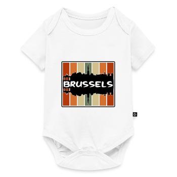 Brussels Belgium Skyline Silhouette Travel Souveni - Baby Premium short-sleeve bodysuit - white - Front