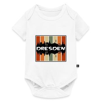 Dresde Allemagne Skyline Silhouette Souvenir de voyage - Body à manches courtes Premium Bébé - blanc - Devant