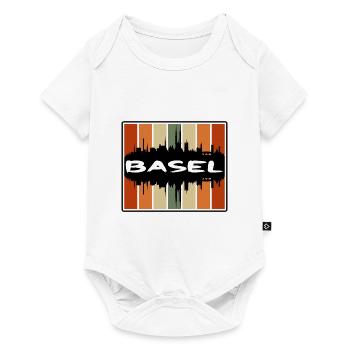 Bâle Suisse Skyline Silhouette Travel Souven - Body à manches courtes Premium Bébé - blanc - Devant