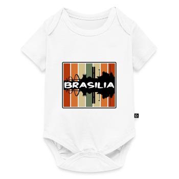 Brasilia Brazil Skyline Silhouette Travel Souvenir - Baby Premium short-sleeve bodysuit - white - Front