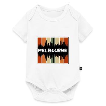 Melbourne Australie Skyline Silhouette Souv de voyage - Body à manches courtes Premium Bébé - blanc - Devant