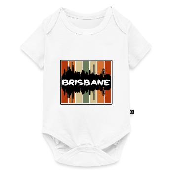 Brisbane Australia Skyline Silhouette Travel Souve - Baby Premium short-sleeve bodysuit - white - Front