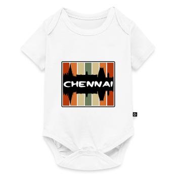 Chennai Inde Skyline Silhouette Souvenir de voyage - Body à manches courtes Premium Bébé - blanc - Devant