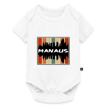 Manaus Brésil Skyline Silhouette Souvenir de voyage - Body à manches courtes Premium Bébé - blanc - Devant