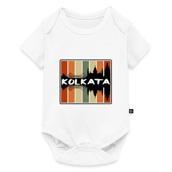 Kolkata Inde Skyline Silhouette Souvenir de voyage - Body à manches courtes Premium Bébé - blanc - Devant