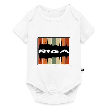 Riga Lettland Skyline Silhouette Reise Souvenir - Baby Premium Kurzarmbody - Weiß - Vorne