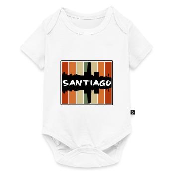 Santiago Chili Skyline Silhouette Souvenir de voyage - Body à manches courtes Premium Bébé - blanc - Devant