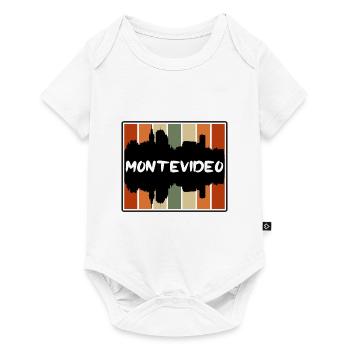 Montevideo Uruguay Skyline Silhouette Souve de voyage - Body à manches courtes Premium Bébé - blanc - Devant
