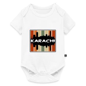 Karachi Pakistan Skyline Silhouette Voyage Souveni - Body à manches courtes Premium Bébé - blanc - Devant
