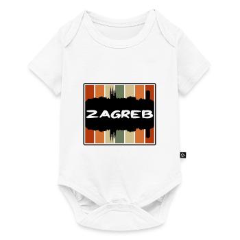 Zagreb Croatie Skyline Silhouette Souvenir de voyage - Body à manches courtes Premium Bébé - blanc - Devant