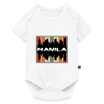 Manille Philippines Skyline Silhouette Travel Souve - Body à manches courtes Premium Bébé - blanc - Devant