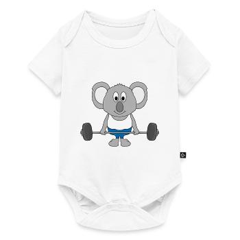KOALA - FITNESS - SPORT - GEWICHTHEBEN - FIT - Baby Premium Kurzarmbody - Weiß - Vorne