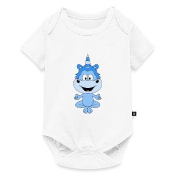 EINHORN - YOGA - PILATES - Baby Premium Kurzarmbody - Weiß - Vorne