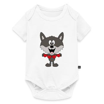 WOLF - LIEBE - LOVE - TIER - TIERISCH - VERLIEBT - Baby Premium Kurzarmbody - Weiß - Vorne
