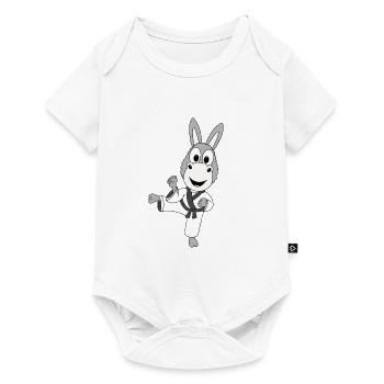 ESEL - KARATE - JUDO - SPORT - TIER - TIERISCH - Baby Premium Kurzarmbody - Weiß - Vorne
