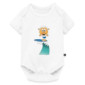 SCHAF - SURFER - WELLENREITER - WASSERSPORT - TIER - Baby Premium Kurzarmbody - Weiß - Vorne
