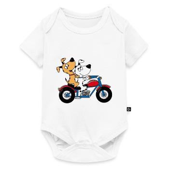 HUNDE - MOTORRAD - BIKER - TIERE - LIEBE - Baby Premium Kurzarmbody - Weiß - Vorne