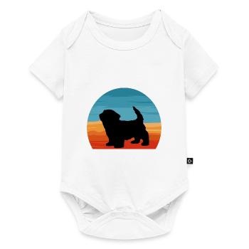 Havenese Dog Lover Silhouette Vintage Sunset - Body à manches courtes Premium Bébé - blanc - Devant