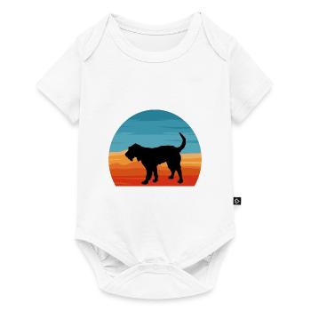 Griffon Nivernais Dog Love Silhouette Retro Sunset - Baby Premium short-sleeve bodysuit - white - Front