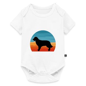 Golden Retriever Dog Lover Silhouette Retro Sunset - Baby Premium short-sleeve bodysuit - white - Front