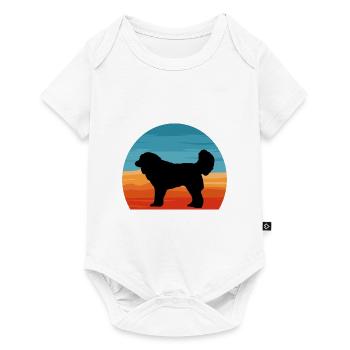 Georgischer Schäferhund Liebe Silhouette Retro Sonnenuntergang - Baby Premium Kurzarmbody - Weiß - Vorne