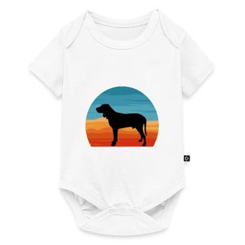 Bleu De Gascogne Grand Dog Silhouette Retro Sunset - Body à manches courtes Premium Bébé - blanc - Devant