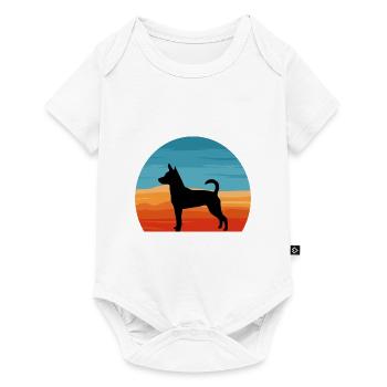 Decker Rat Terrier Dog Silhouette Retro Sunset - Baby Premium short-sleeve bodysuit - white - Front