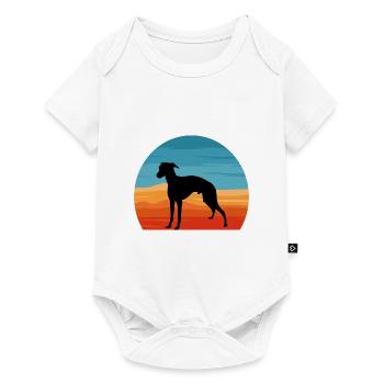 Italian Greyhound Dog Love Silhouette Retro Sunset - Baby Premium short-sleeve bodysuit - white - Front
