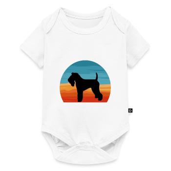 Kerry Blue Terrier Dog Silhouette Retro Sunset - Baby Premium short-sleeve bodysuit - white - Front