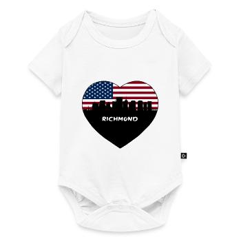 Richmond Virginia USA Flagge Skyline Reise Souvenir - Baby Premium Kurzarmbody - Weiß - Vorne