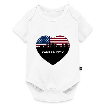 Kansas City Missouri États-Unis Flag Skyline Travel Souve - Body à manches courtes Premium Bébé - blanc - Devant