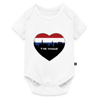 La Haye Drapeau des Pays-Bas Skyline Souvenir de voyage - Body à manches courtes Premium Bébé - blanc - Devant