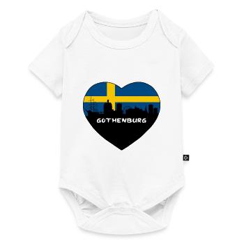 Göteborg Suède Drapeau Skyline Travel Souvenir - Body à manches courtes Premium Bébé - blanc - Devant