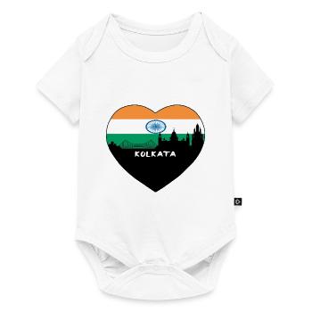 Kolkata India Flag Skyline Travel Souvenir - Baby Premium short-sleeve bodysuit - white - Front