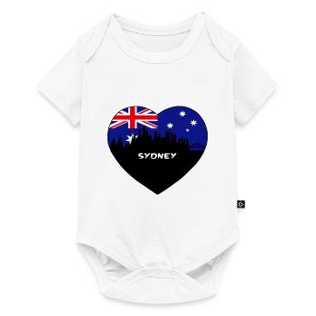 Sydney Australia Flag Skyline Travel Souvenir - Baby Premium short-sleeve bodysuit - white - Front