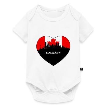Calgary Canada Flag Skyline Travel Souvenir - Baby Premium short-sleeve bodysuit - white - Front