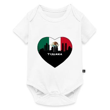 Tijuana Mexico Flag Skyline Travel Souvenir - Baby Premium short-sleeve bodysuit - white - Front