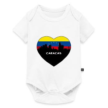 Caracas Venezuela Flag Skyline Travel Souvenir - Baby Premium short-sleeve bodysuit - white - Front