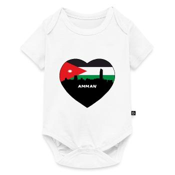 Amman Jordan Flag Skyline Travel Souvenir - Baby Premium short-sleeve bodysuit - white - Front