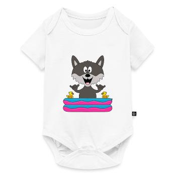 WOLF - POOL - SHAKA - PLANSCHBECKEN - TIERISCH - Baby Premium Kurzarmbody - Weiß - Vorne