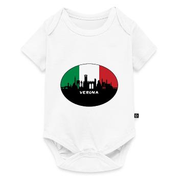Verona Italy Flag Skyline Travel Souvenir - Baby Premium short-sleeve bodysuit - white - Front