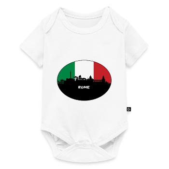 Rome Italy Flag Skyline Travel Souvenir - Baby Premium short-sleeve bodysuit - white - Front