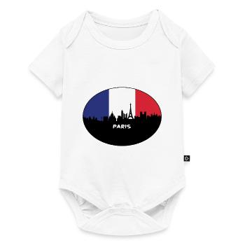 Paris France Flag Skyline Travel Souvenir - Baby Premium short-sleeve bodysuit - white - Front