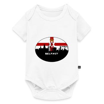 Belfast Northern Ireland Flag Skyline Travel Souve - Baby Premium short-sleeve bodysuit - white - Front