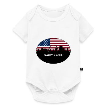 Saint Louis Missouri États-Unis Flag Skyline Travel Souve - Body à manches courtes Premium Bébé - blanc - Devant