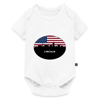 Lincoln Nebraska États-Unis Flag Skyline Souvenir de voyage - Body à manches courtes Premium Bébé - blanc - Devant