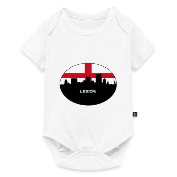 Leeds England Flag Skyline Travel Souvenir - Baby Premium short-sleeve bodysuit - white - Front