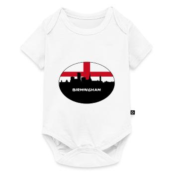 Birmingham Angleterre Flag Skyline Souvenir de voyage - Body à manches courtes Premium Bébé - blanc - Devant