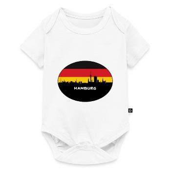 Hamburg Germany Flag Skyline Silhouette Travel - Baby Premium short-sleeve bodysuit - white - Front
